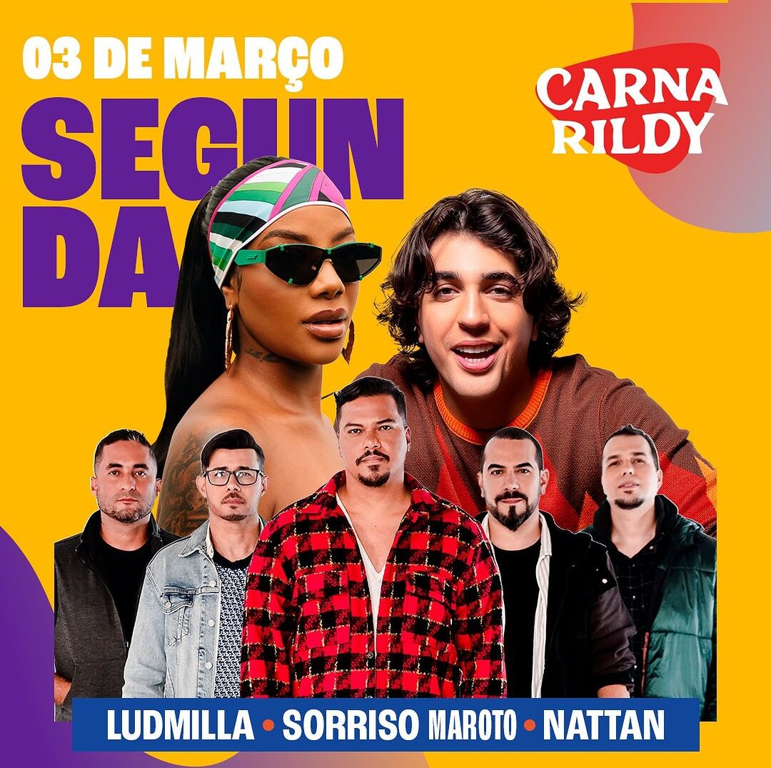 CarnaRildy 2025 - Ludmilla, Sorriso Maroto e Nattan - Ingressos
