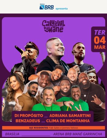 Di Propósito + Aparelhinho + Adriana Samartini + Benzadeus + Clima de Montanha – Carnaval do Mané 2025 Di Propósito + Aparelhinho + Adriana Samartini + Benzadeus + Clima de Montanha - Carnaval do Mané 2025